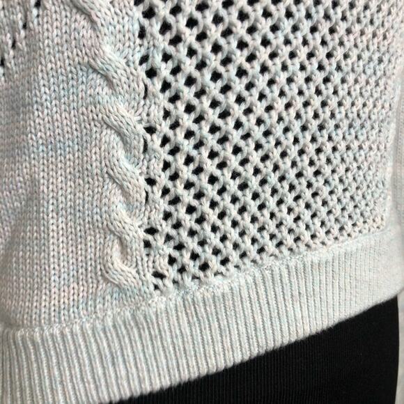 Lululemon Be Present blue white mixed open knit cropped sweater - Picture 12 of 16